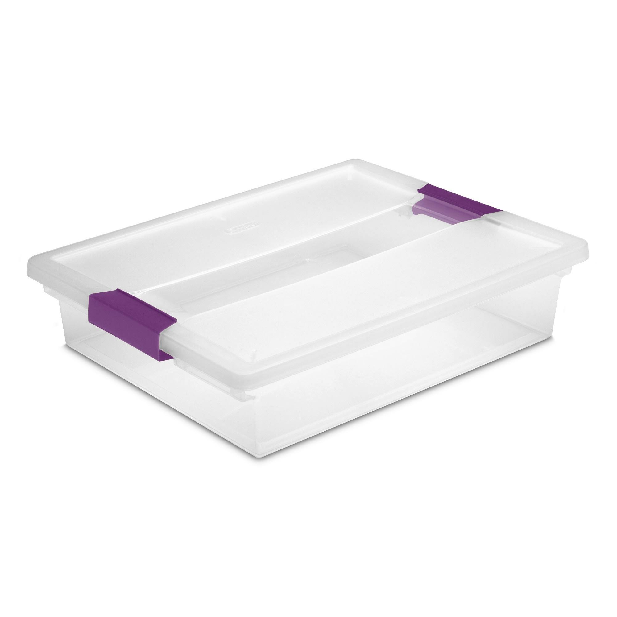 Sterilite 5.8QT Purple Latch Box Clear