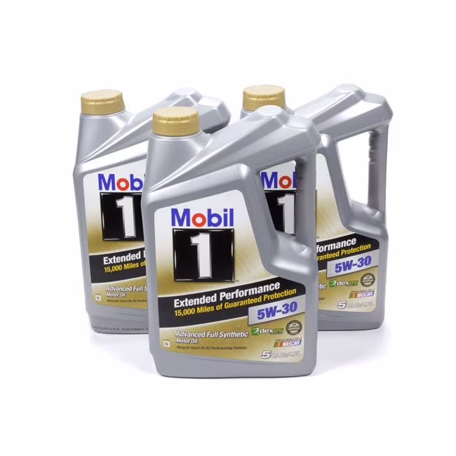 Mobil 1 120766 5W30 Synthetic 5 Qt. Extended Performance Motor Oil - Set of 3