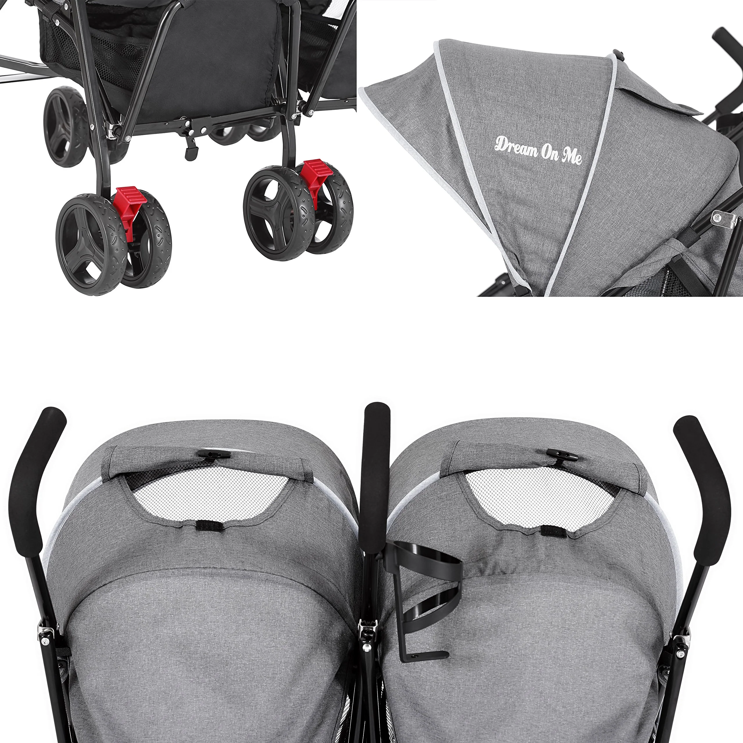 Dream On Me Volgo Lightweight Twin Umbrella Stroller