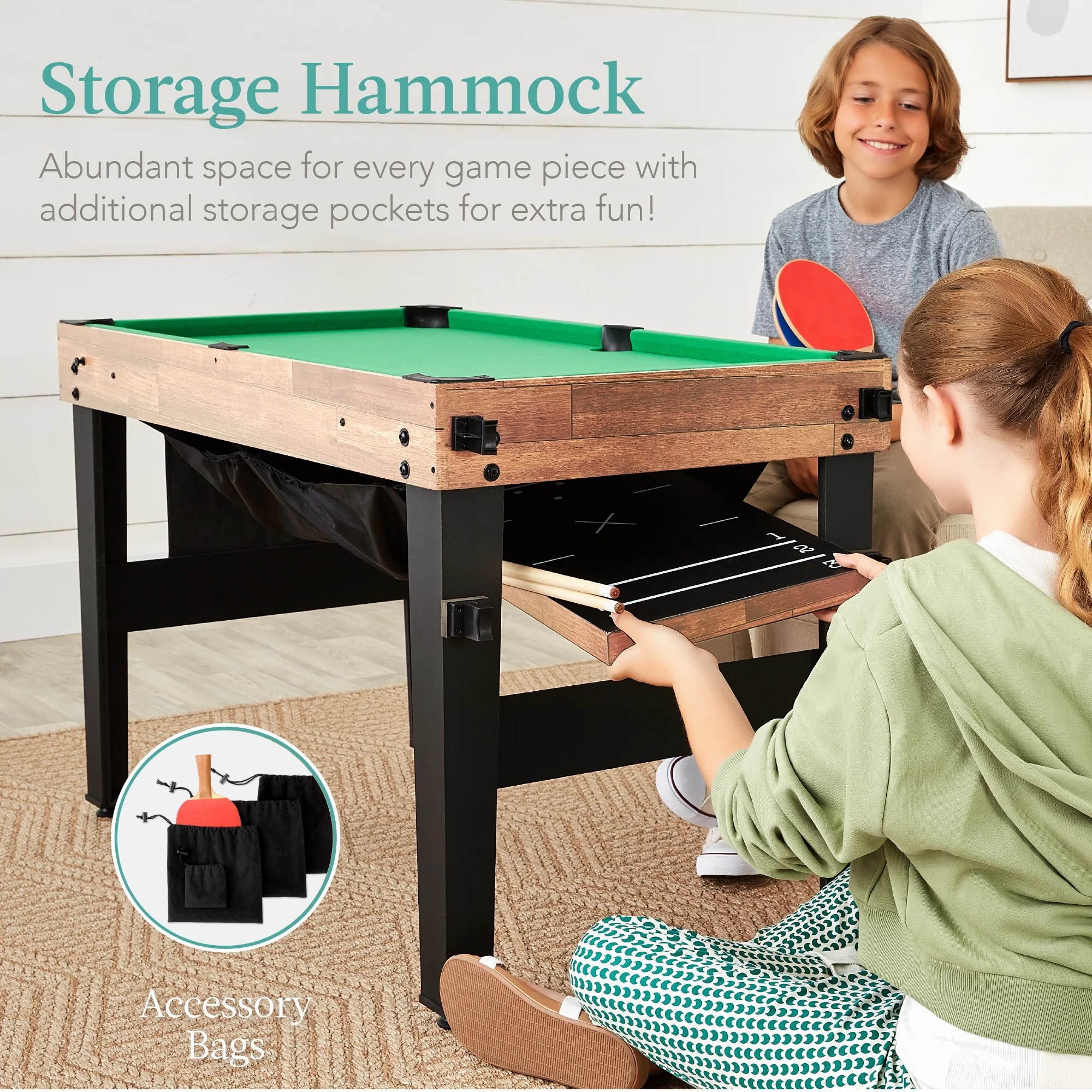 Best Choice Products 13 - in - 1 Combo Game Table Set W/ Ping Pong, Foosball, Basketball, Hockey, Archery - Natural