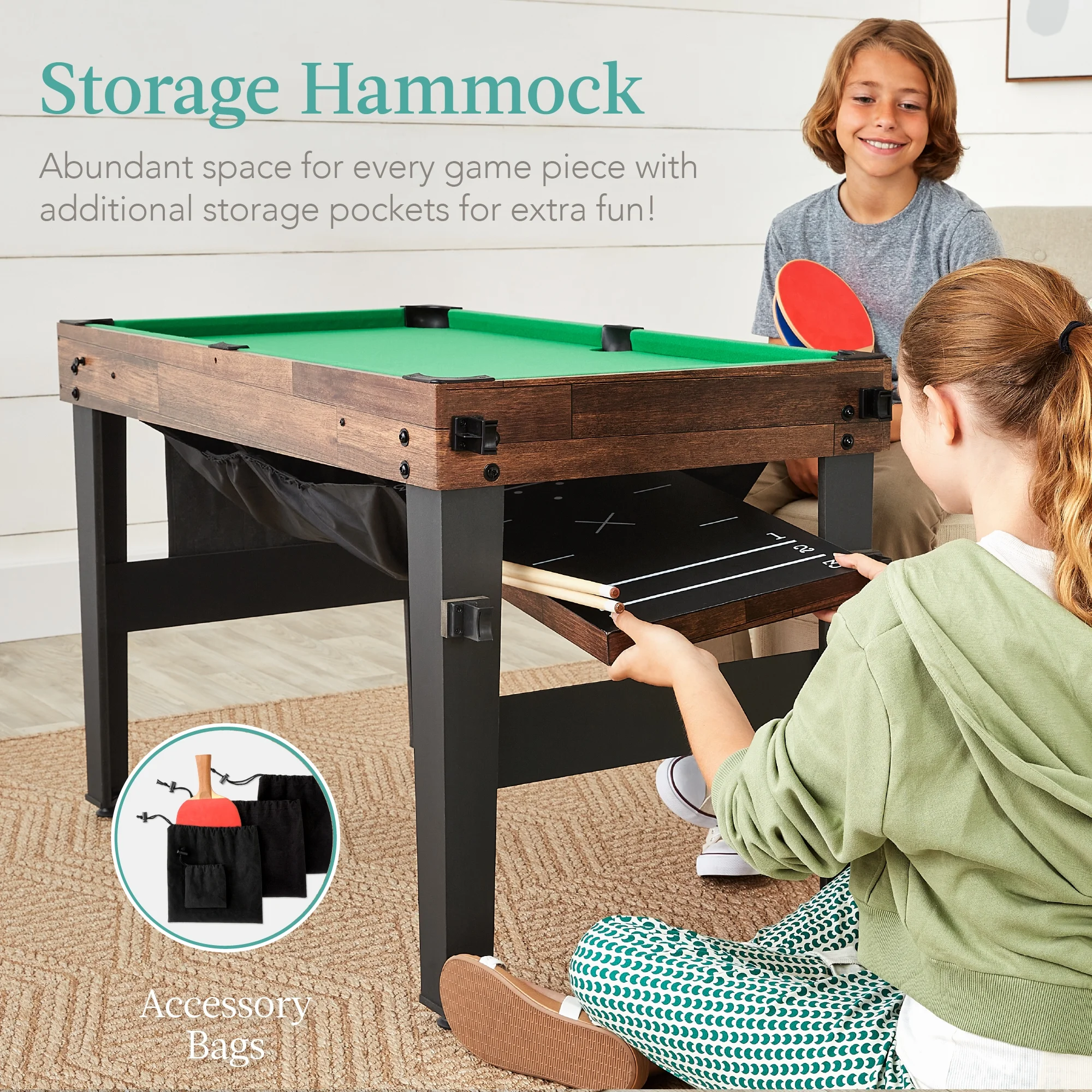 Best Choice Products 13 - in - 1 Combo Game Table Set W/ Ping Pong, Foosball, Basketball, Hockey, Archery - Natural