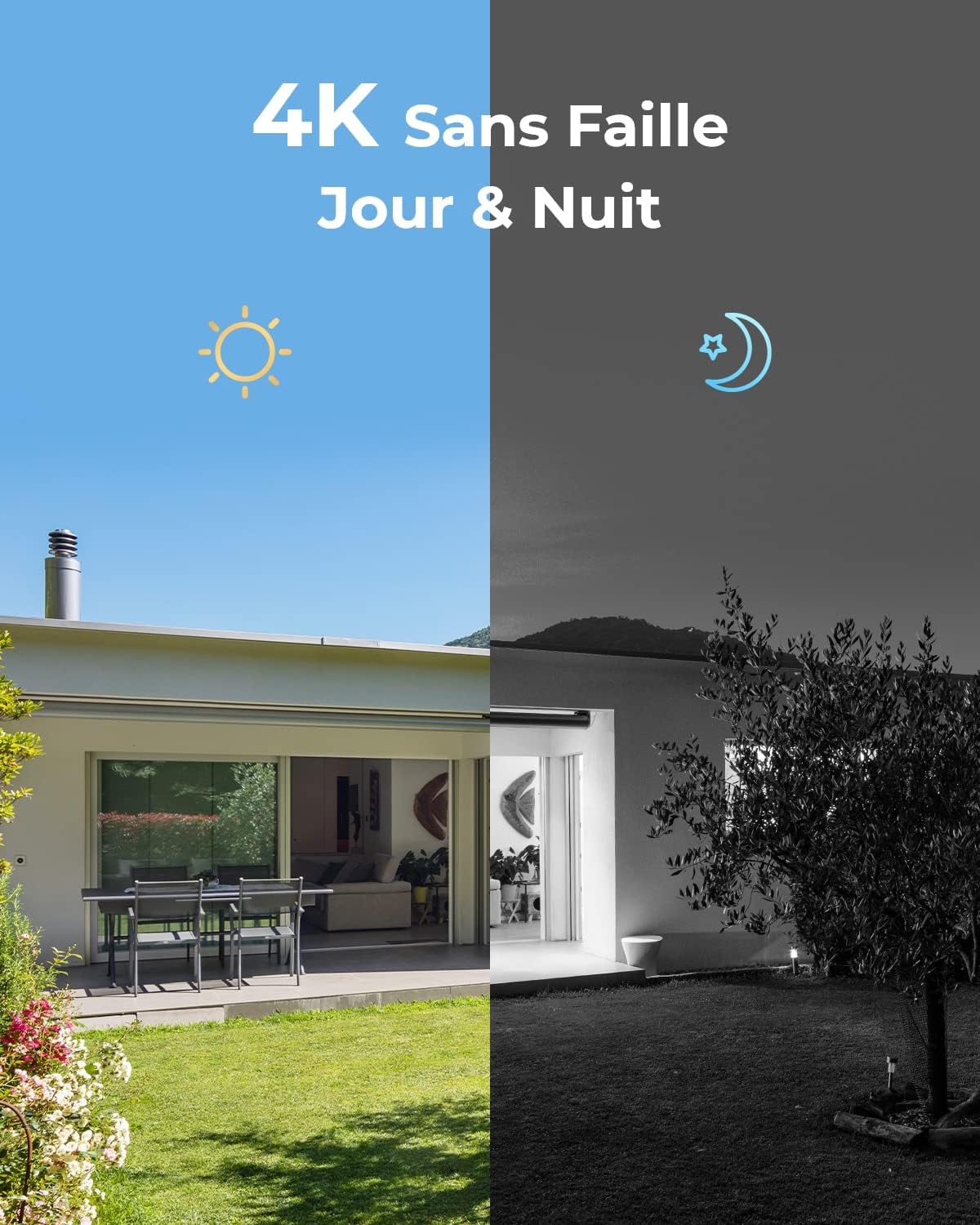 Caméra surveillance extérieure 4K kit NVR 8CH 2To PoE 8MP vision nocturne 30m audio RLK8-800B4