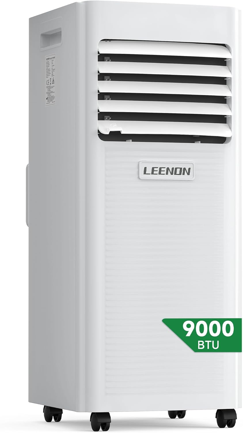 Climatiseur mobile 9000 BTU 4 en 1 déshumidificateur mode sommeil silencieux kit fenêtre télécommande 35 m²