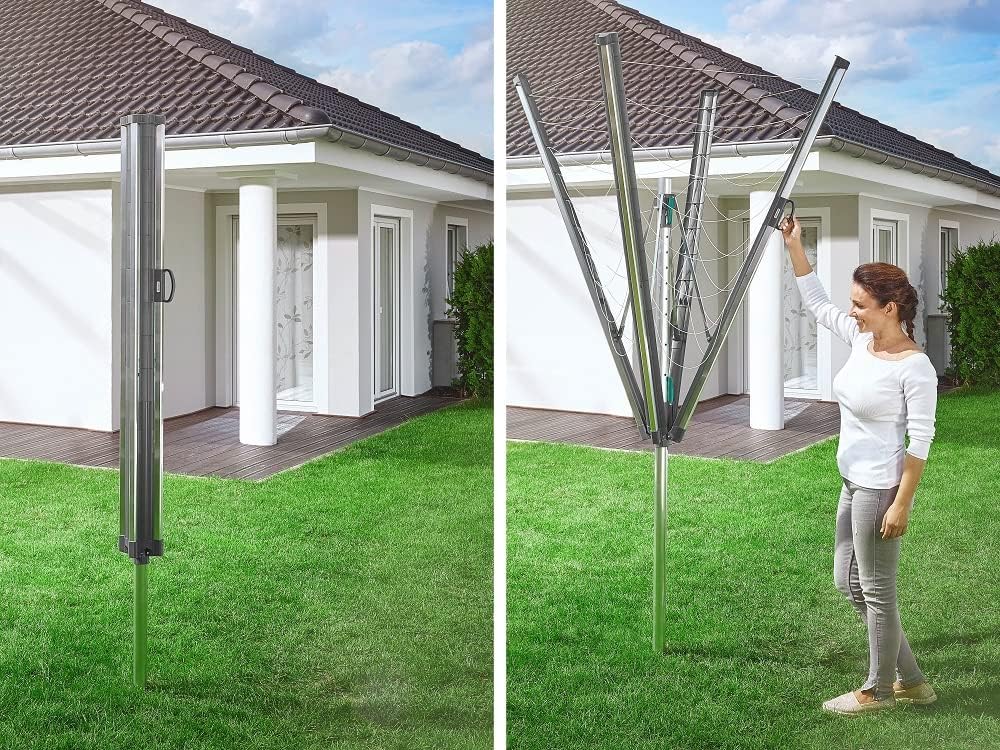 Séchoir parapluie 60 m rétractation automatique hauteur ajustable